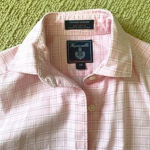Faconnable XS pink, white, red button down